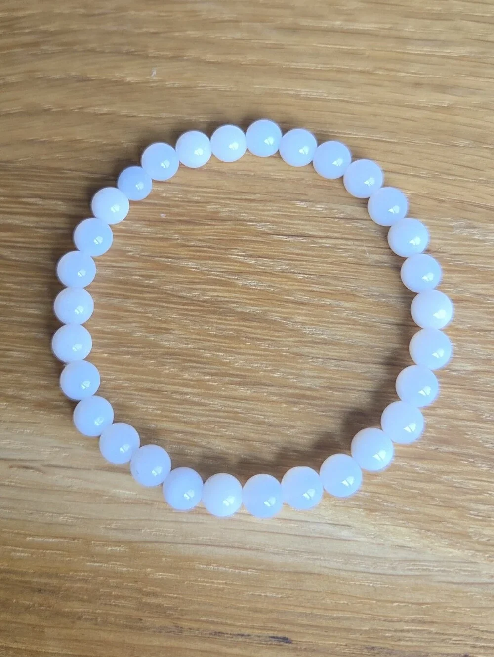 Chalcedony Beaded Stretch Bracelet | Handmade